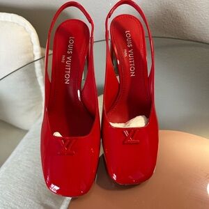 Louis Vuitton Vibrant Red Patent Heels